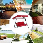 Cover set for garden swing, replacement canopy and seat cover, red, waterproof